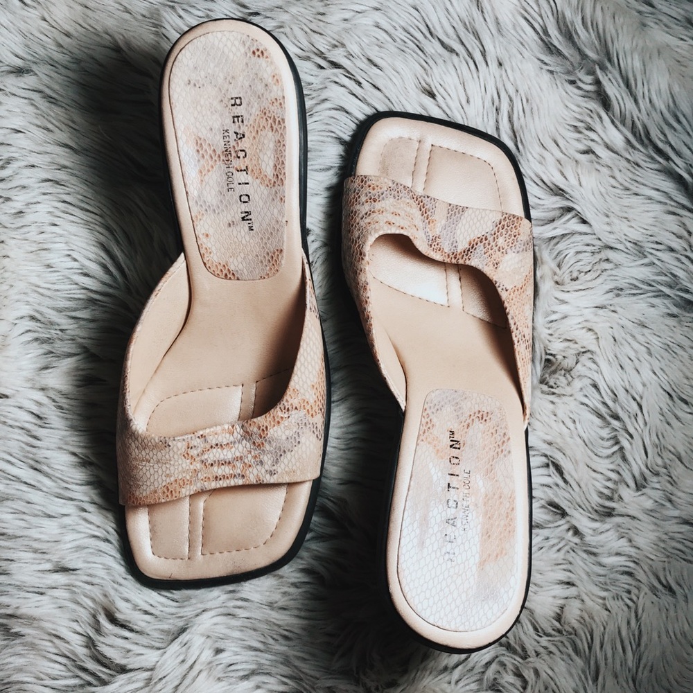 Faux Snake Skin Textured Heels